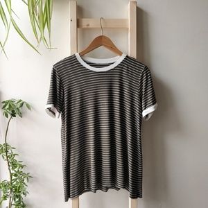 3 for $20  F21 Green White Striped Retro Tee Small